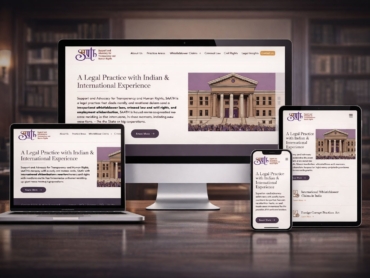 SAATH legal firm's multi-device website mockup copy